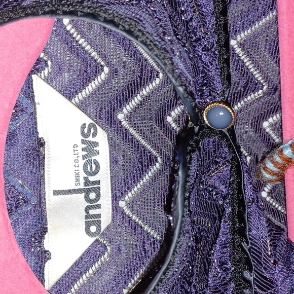 Andrews vintage plum sheer shiny mother of bride 2 pc set, zip lined skirt - Picture 5 of 9